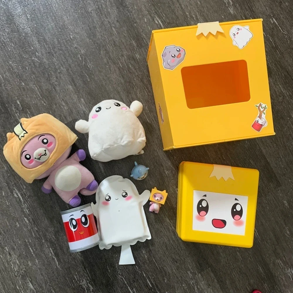 Lankybox Foxy and Boxy Plush Toys Ghost Can Shark Boxy Cube Set Lot of Toys